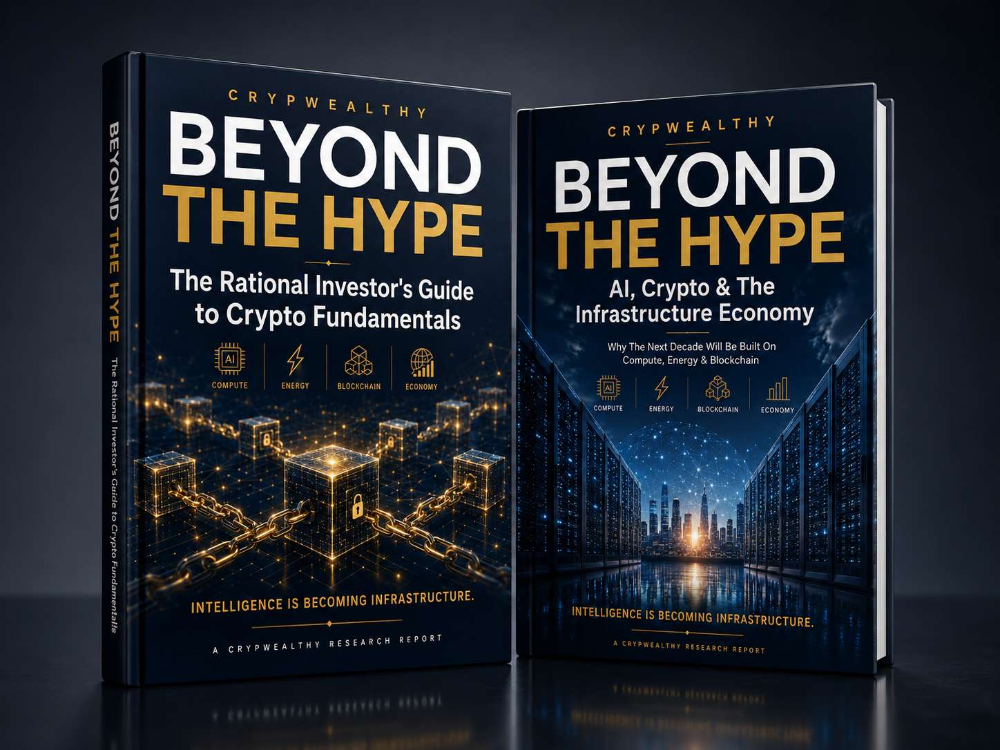 Crypwealthy bundle mockup featuring Beyond The Hype and Beyond AI
